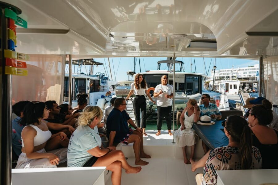 Santorini: Sailing Catamaran Cruise with BBQ and Drinks - Mésa Pigádia BBQ Time: The Meal, the Water, and the Best Relaxation Window