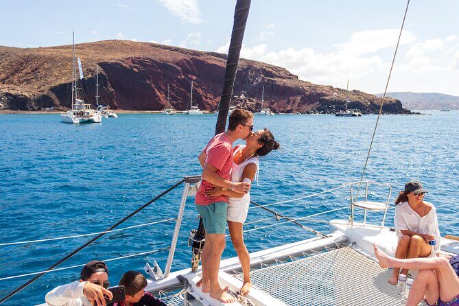 Santorini Sailing Catamaran Daily Cruises w/ Greek BBQ @Thirasia - Sailing Out of Vlychada: Your Catamaran Game Plan