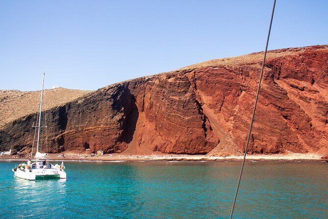 Santorini Sailing Catamaran Daily Cruises w/ Greek BBQ @Thirasia - The Volcano Hot Springs Stop: Warm Water Break Time