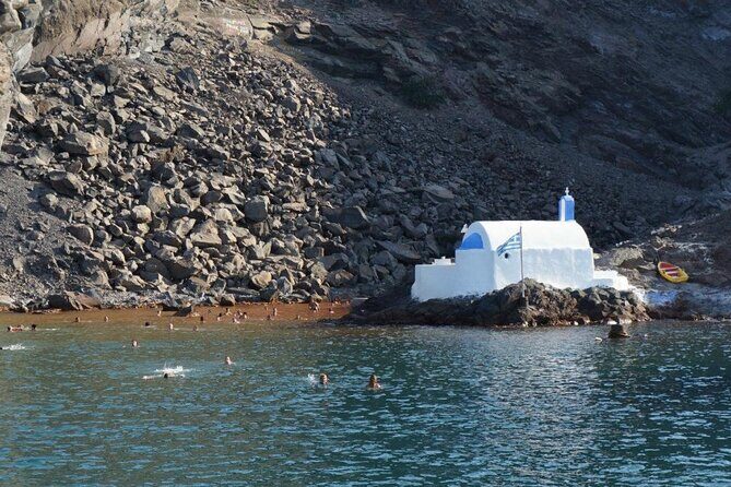 Santorini Sailing Catamaran Daily Cruises w/ Greek BBQ @Thirasia - Thirasia Swim, Snorkel, and Greek BBQ While You’re on the Clock