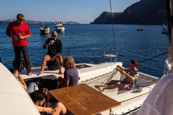 Santorini Sailing Catamaran Daily Cruises w/ Greek BBQ @Thirasia - The Staff and the Small-Group Feel