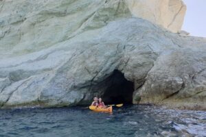 Santorini Sea Kayak - South Discovery, Small Group incl. Sea Caves and picnic - The paddle plan: Red Beach, then the coast run
