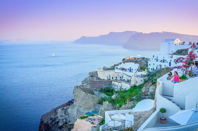 Santorini Shore Excursion in Style- by the Katsipis Family - Stop 1: Profitis Ilias monastery for panoramic views fast