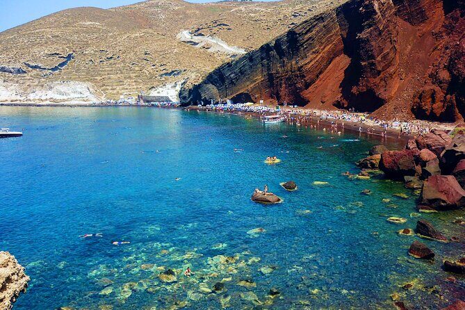 Santorini Shore Excursion in Style- by the Katsipis Family - Stop 2: Red Beach for volcanic colors and a short walk