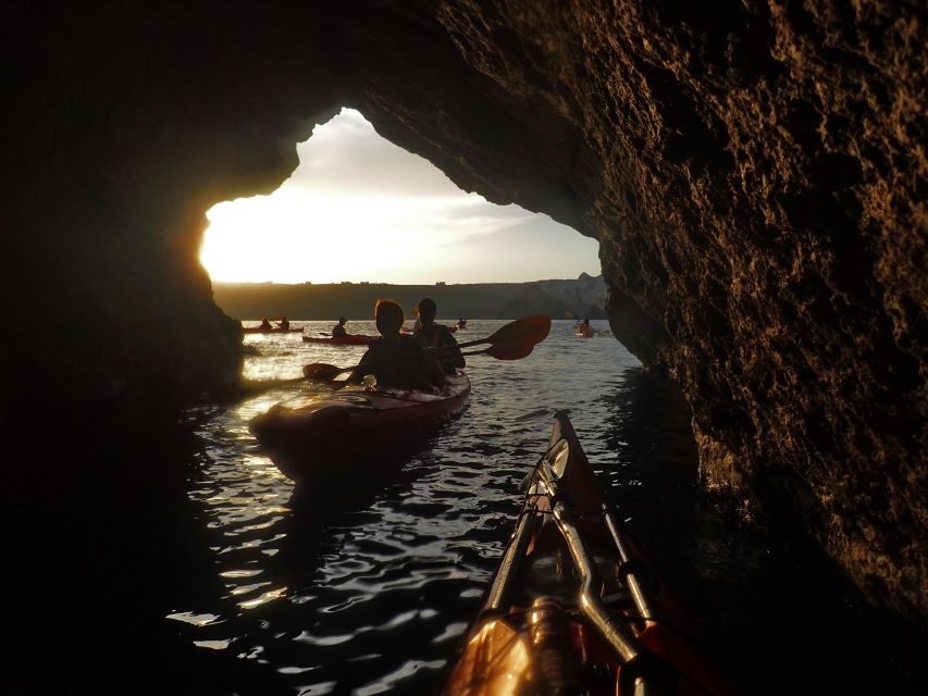 Santorini: Sunset Sea Kayak with Light Dinner - Paddling East: White Beach and the Cliff Faces of Red Beach