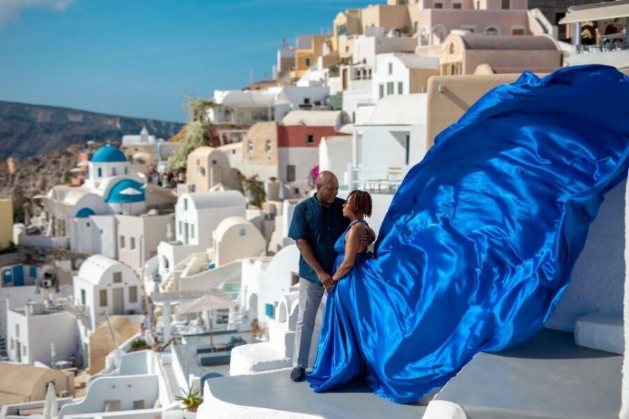 Santorini: Unique Flying Dress Photoshoot Experience - Choosing your flying dress style and color