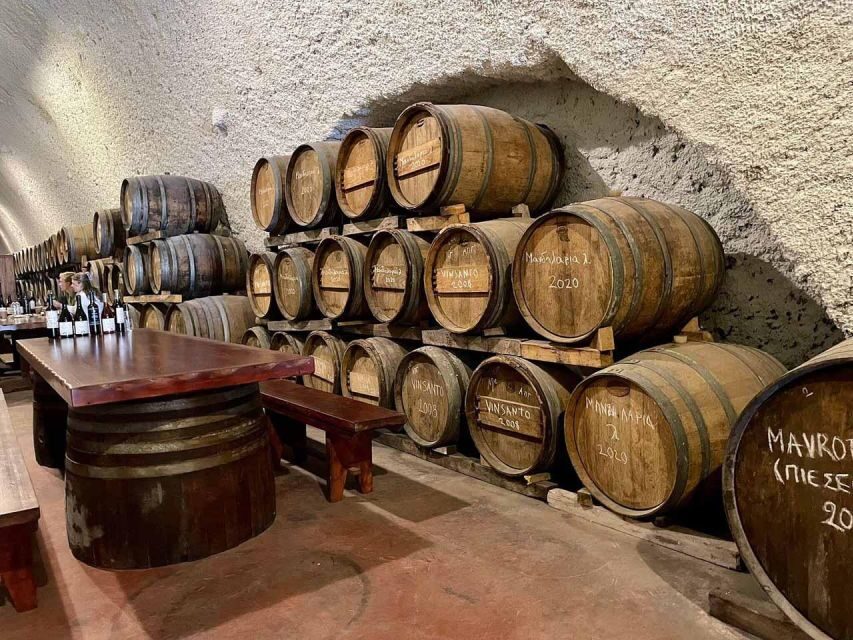 Santorini: Wine Tasting Tour with Snacks - Santo Winery: waterfront views and the payoff for the sunset route