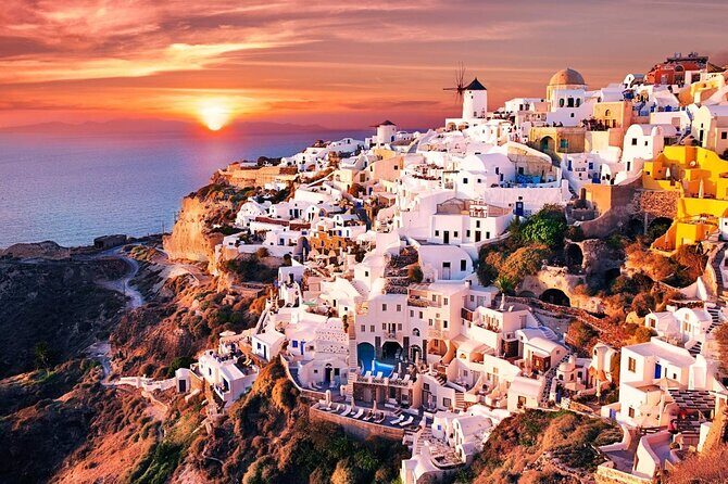 Santorini Winter Panorama - Megalochori: cobblestones, bell towers, and a village you can actually walk
