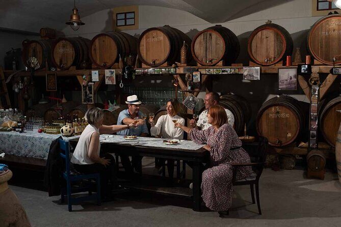Santorini_Sunset Cheers and Dine - Stop 1: Winery visit and tasting tied to Santorini’s volcanic character
