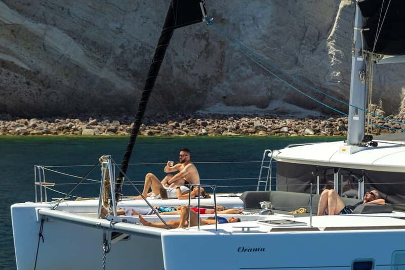 Santorini:All-inclusive Catamaran Cruise with Thirassia Stop - Key points at a glance