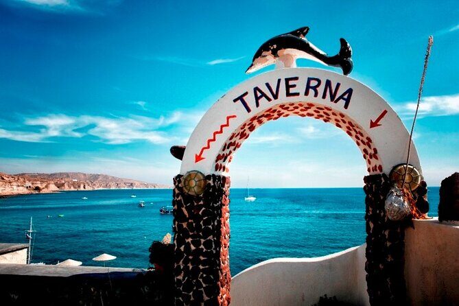 Secrets of Santorini - Private Full Day Tour with Dinner - Red Beach dinner by the water: Santorini classics with house wine