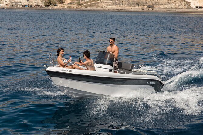 Self-Drive License-Free Boat Rental in Santorini from Vlichada - Building your own route: beaches, swimming, and Thirasia time