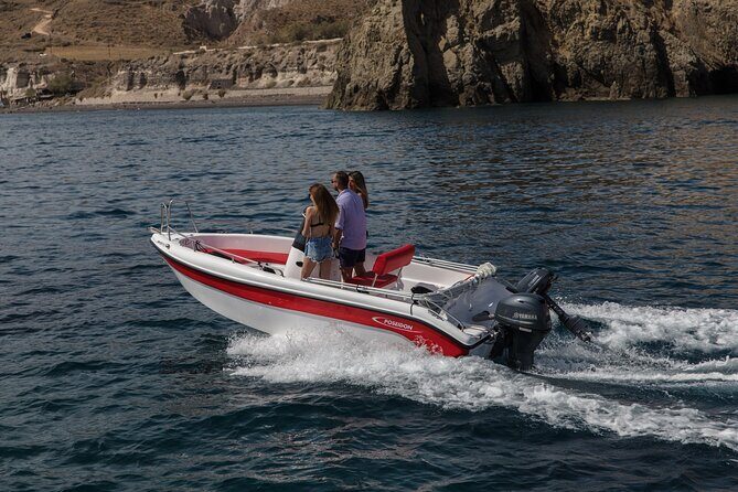 Self-Drive License-Free Boat Rental in Santorini from Vlichada - Price and value: $266.16 per group up to six