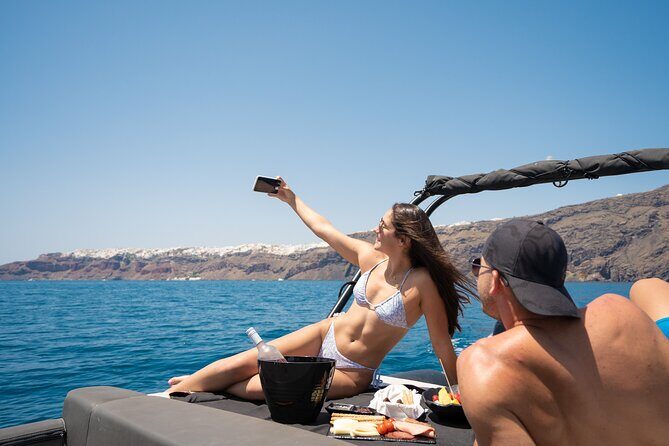 Unique Half-Day Private Motor Boat Cruise in Santorini - Thirassia opposite Oia: a more laid-back Greek island vibe